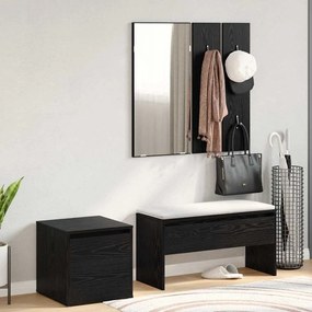 vidaXL Conjunto de móveis de corredor com gaveta 3 pcs Carvalho preto