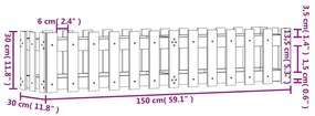 Canteiro elevado c/ design de cerca 150x30x30 cm pinho maciço