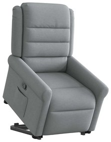 Poltrona reclinável elevatória tecido cinzento-claro