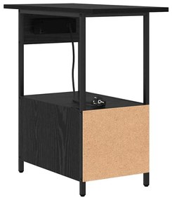 Armário de Cabeceira com gaveta Carvalho preto 60 x 30 x 61 cm