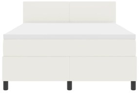 Cama Box Spring com Colchão Creme 160x200 cm Tecido de Corduroy