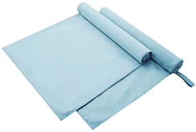 vidaXL Toalhas Esportivas 2 pcs Azul 180 x 90 cm Poliéster e poliamida