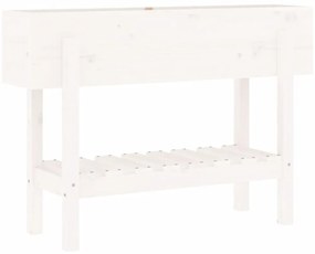 Canteiro elevado de jardim 101x30x69 cm pinho maciço branco