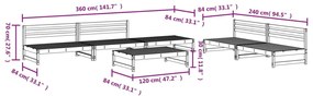 6 pcs conjunto lounge de jardim madeira de douglas maciça