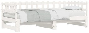 Estrutura sofá-cama de puxar 2x(90x190) cm pinho maciço branco