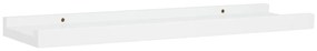 Unidade de prateleiras com rebordo 2 pcs 40x9x3 cm MDF branco