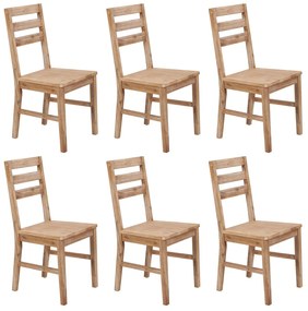 Cadeiras de jantar 6 pcs madeira de acácia maciça