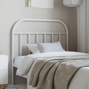 vidaXL Cabeceira de cama 100 cm metal branco