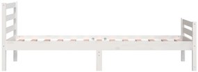 Estrutura de cama 100x200 cm madeira maciça branco