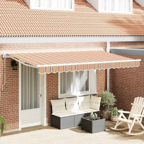 vidaXL Toldo Retrátil Manual Azul Marinho 400x200 cm