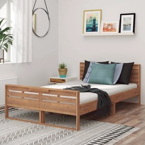 vidaXL Estrutura de cama 120x200 cm madeira de teca maciça