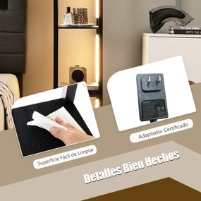 Candeeiro de pé moderno com Estantes para lâmpadas LED de 3 níveis reguláveis e Postes LED rotativos para o quarto 29 x 29 x 163 cm Preto