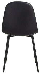 Cadeira Black Teok Couro Sintético Vintage - Preto
