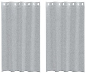 Cortinas 2 pcs Cinzento-escuro 140 x 175 cm Poliéster