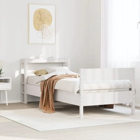 vidaXL Cama sem colchão 90x190 cm madeira de pinho maciça branco