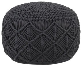 vidaXL Pufe artesanal macramé 45x30 cm algodão antracite