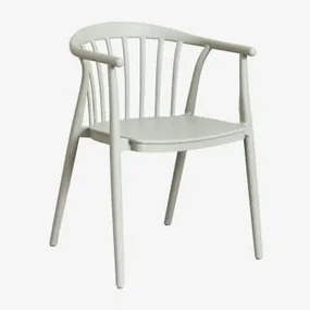 Pacote De 4 Cadeiras De Jardim Empilháveis Ivor Com Braços Verde Cáqui - Sklum