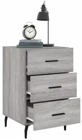 Mesa de cabeceira 40x40x66 cm derivados madeira cinzento sonoma