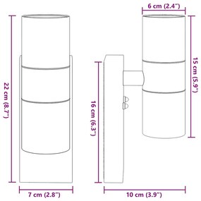 Luz de Parede Externa Aço Inoxidável IP44
