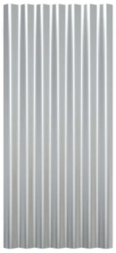 Painéis de telhado 12 pcs 80x36 cm aço revestido a pó prateado
