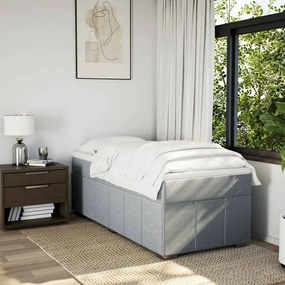 Cama com molas/colchão 100x200 cm tecido cinzento-claro