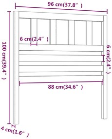 Cabeceira de cama 96x4x100 cm pinho maciço castanho mel