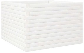 Vaso/floreira de jardim 70x70x46 cm madeira pinho maciça branco