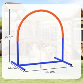 Conjunto de equipamento de agilidade para cães, conjunto de agilidade para cães, saco de transporte 88 x 64 x 95 cm, azul e laranja