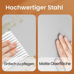 Caixote do lixo com 3 compartimentos 60,5 x 40,5 x 48,5 cm prateado + preto