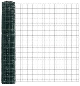 Cerca Euro com 7 postes de ponta 1,6 x 10 m em aço galvanizado verde