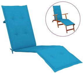 Almofadão para cadeira de terraço (75+105)x50x3cm azul