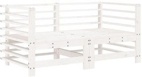 6 pcs conjunto lounge de jardim pinho maciço branco
