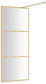 Divisória de chuveiro 90x195 cm vidro transparente ESG dourado