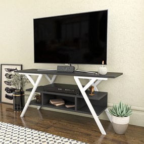 Móvel TV Minerva – Branco/Antracite – 120x35x55 cm
