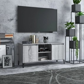 vidaXL Móvel de TV com pernas em metal 103,5x35x50 cm sonoma cinzento