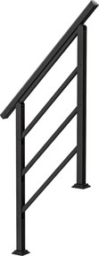 Outsunny Corrimão de Escada 95 cm Corrimão para Escada com Kit de Instalação Ângulo Ajustável para 1-3 Degraus Preto | Aosom Portugal
