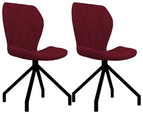 vidaXL Cadeiras de jantar 2 pcs couro artificial vermelho-tinto