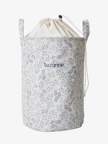 Cesto para a roupa, Flores branco estampado