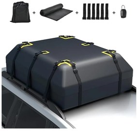 Bolsa de teto de carro 600L para todos os veículos com/sem bagageiros - preta