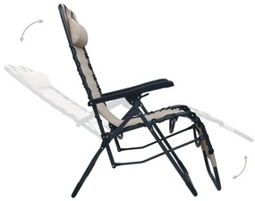 Cadeira de pátio dobrável textilene creme