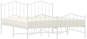 Estrutura de cama com cabeceira e pés 180x200 cm metal branco