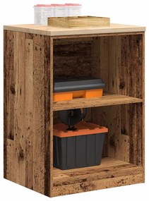 vidaXL Armário de arrumação de garagem madeira velha 60x51x85 cm