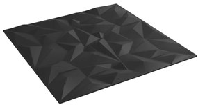 Painéis de parede 48 pcs 50x50 cm 12m² XPS ametista preto