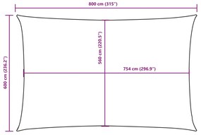 Para-sol estilo vela tecido oxford retangular 6x8m verde-escuro