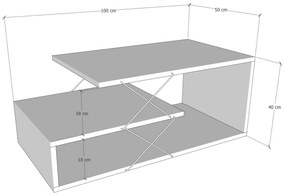 Mesa de Centro Cayenne – Branco – 100 cm x 40 cm x 50 cm