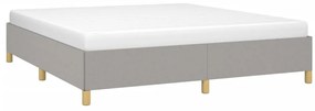 Estrutura de cama sem colchão 160x200 cm tecido cinzento-claro