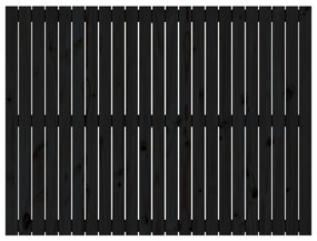 Cabeceira de parede 146,5x3x110cm madeira de pinho maciça preto