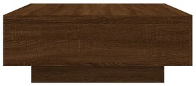 Mesa de centro com luzes LED 80x80x31 cm carvalho castanho