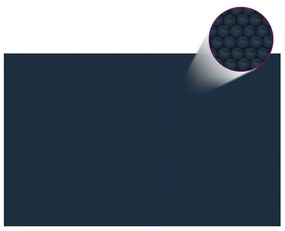 vidaXL Película para piscina PE solar flutuante 800x500cm preto e azul