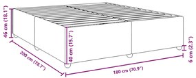 Cama sem colchão 180x200 cm tecido castanho-acinzentado